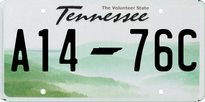 TN license plate A1476C
