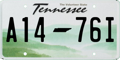 TN license plate A1476I