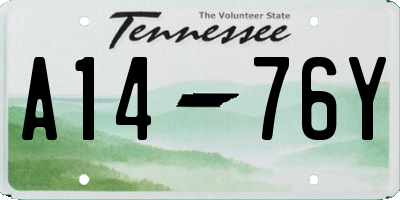 TN license plate A1476Y