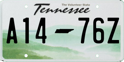 TN license plate A1476Z
