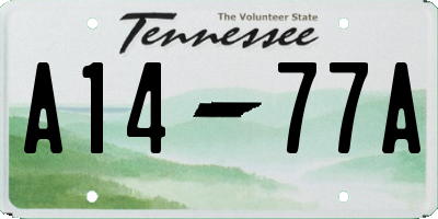 TN license plate A1477A