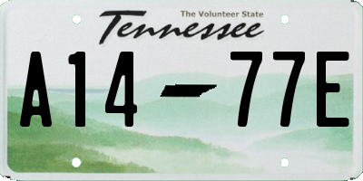 TN license plate A1477E