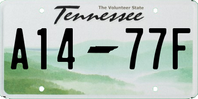 TN license plate A1477F