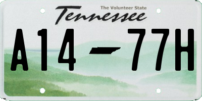 TN license plate A1477H
