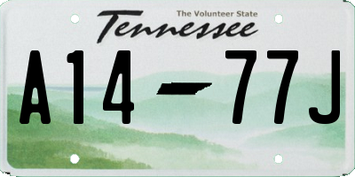 TN license plate A1477J