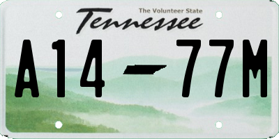 TN license plate A1477M