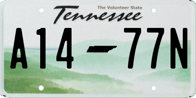 TN license plate A1477N