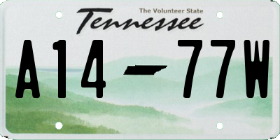 TN license plate A1477W