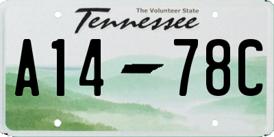 TN license plate A1478C