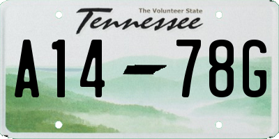 TN license plate A1478G