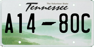 TN license plate A1480C