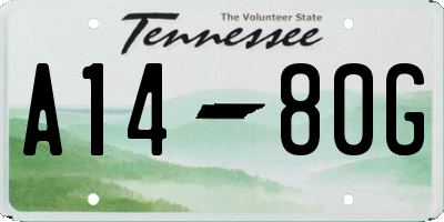 TN license plate A1480G
