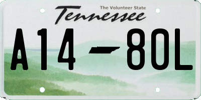 TN license plate A1480L