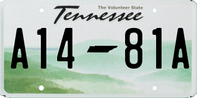 TN license plate A1481A
