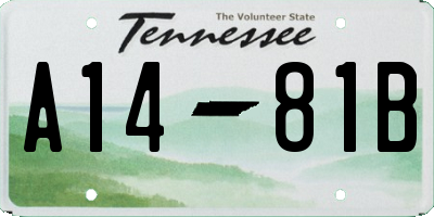 TN license plate A1481B