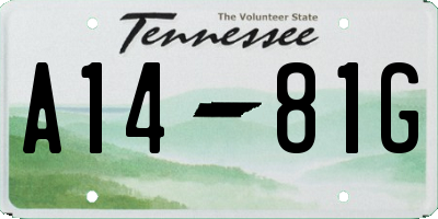 TN license plate A1481G