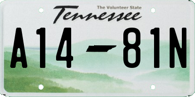 TN license plate A1481N