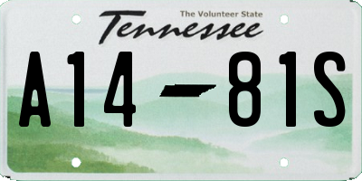 TN license plate A1481S