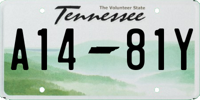 TN license plate A1481Y