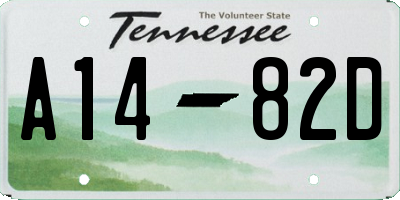 TN license plate A1482D