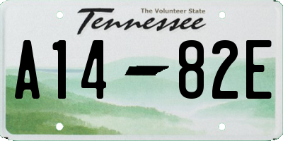 TN license plate A1482E