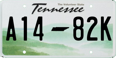 TN license plate A1482K