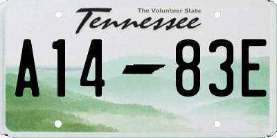 TN license plate A1483E