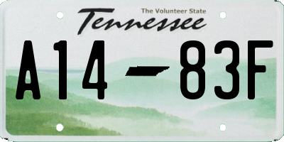 TN license plate A1483F