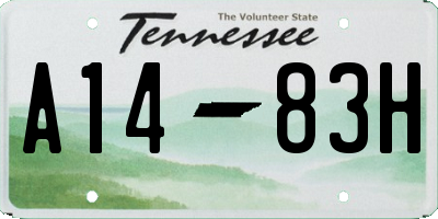 TN license plate A1483H