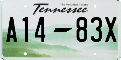 TN license plate A1483X