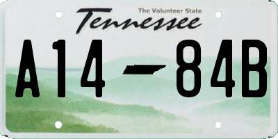 TN license plate A1484B