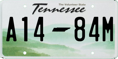 TN license plate A1484M