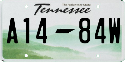 TN license plate A1484W