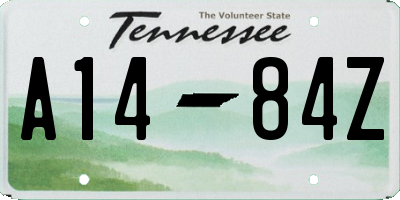 TN license plate A1484Z