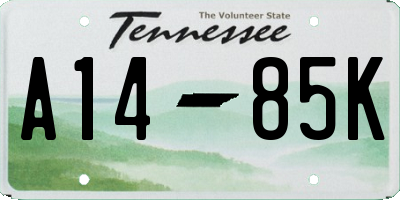 TN license plate A1485K