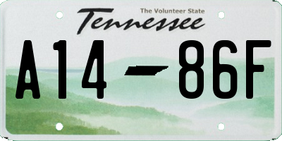 TN license plate A1486F