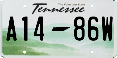 TN license plate A1486W