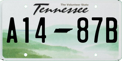 TN license plate A1487B