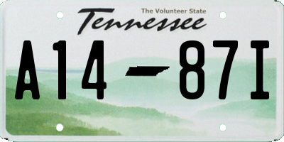TN license plate A1487I