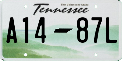 TN license plate A1487L