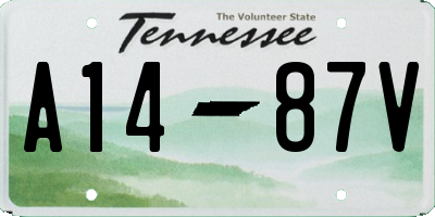 TN license plate A1487V