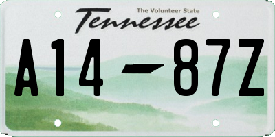 TN license plate A1487Z
