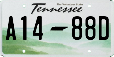 TN license plate A1488D