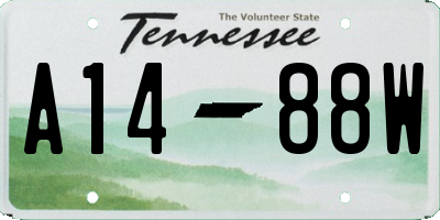 TN license plate A1488W