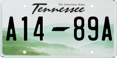 TN license plate A1489A