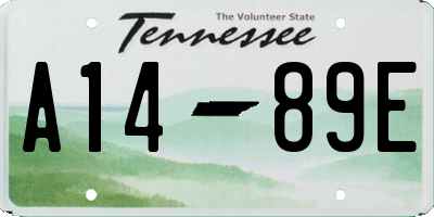 TN license plate A1489E