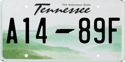 TN license plate A1489F