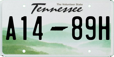 TN license plate A1489H