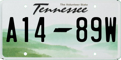 TN license plate A1489W