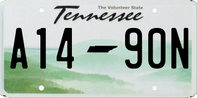 TN license plate A1490N